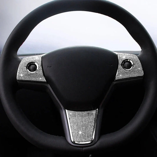 Crystal Diamond Bling Accessories Cover Trim For Tesla Model 3/Y