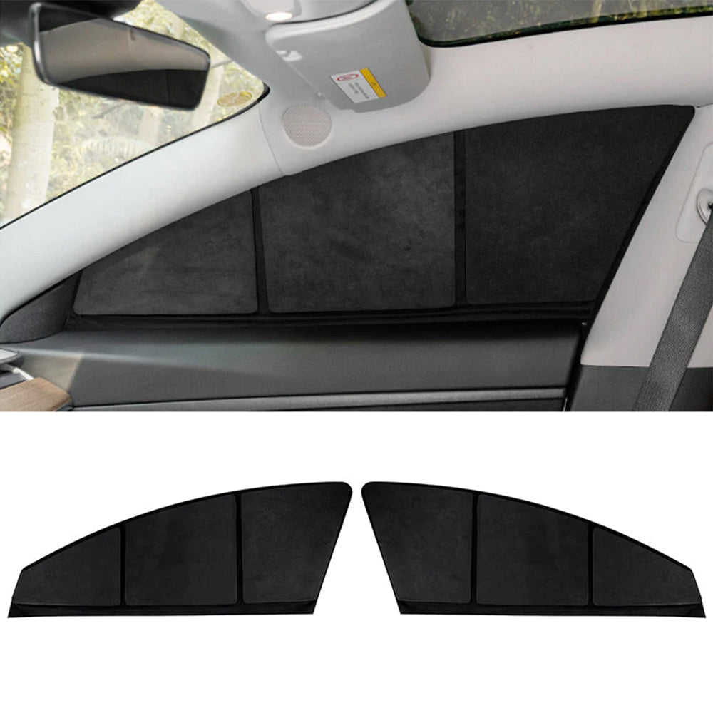Side Windows Suede Opaque Privacy Sunshades for Tesla Model 3/Y Model Y Front Window (2 PCS)