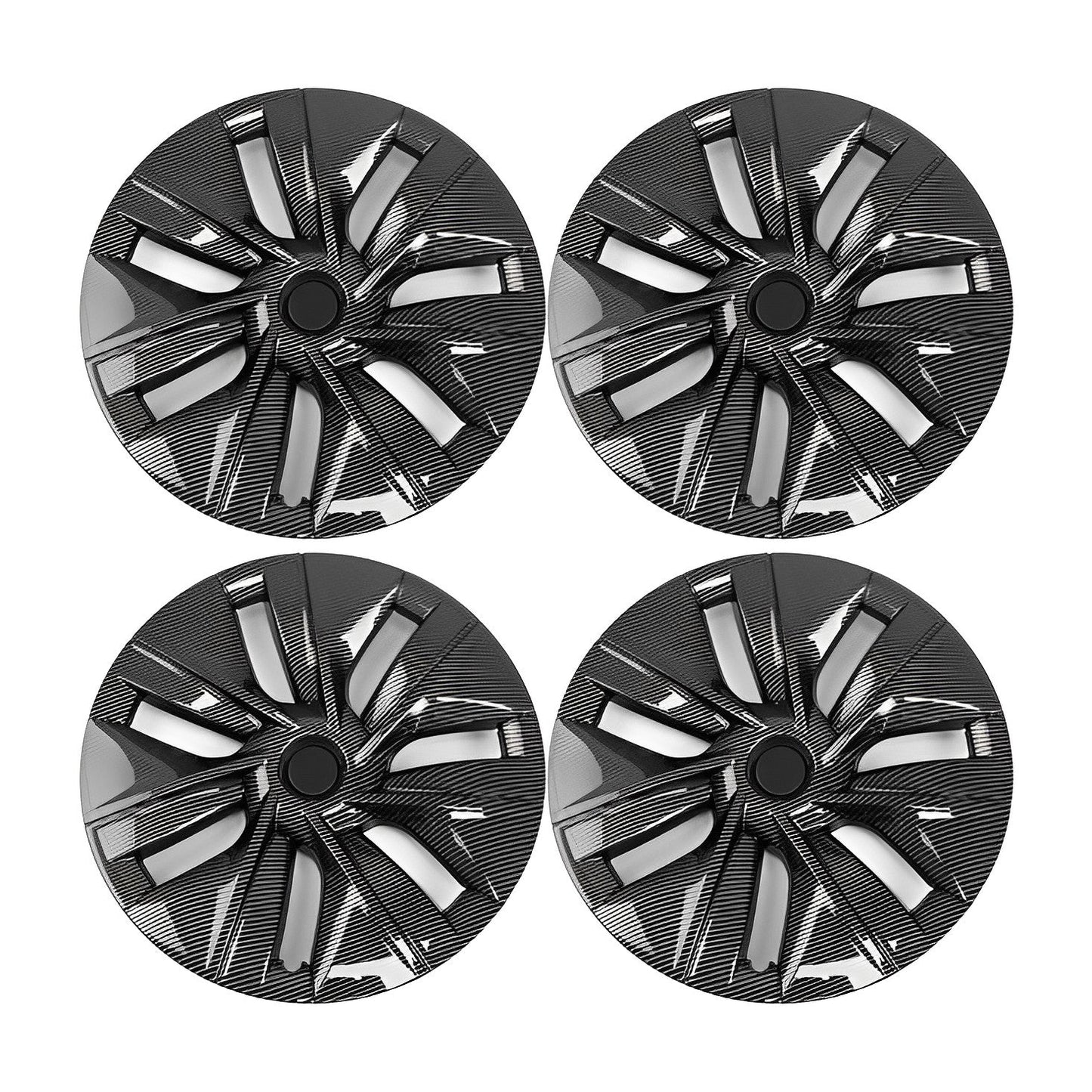 Model Y 19" OEM Upgrade Style Wheel Hubcaps (4 Pcs) Carbon Fiber (ABS)