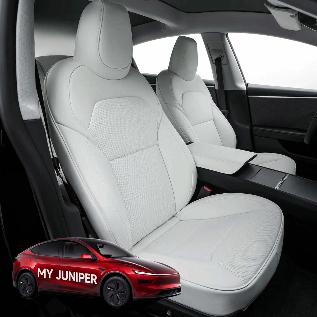 All-Inclusive Seat Cover for New Tesla Model Y Juniper 2025+ White