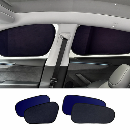 Static Cling Mesh Insulated Side Window Sunshade For Tesla Model 3/Y Model Y Front Window + Rear Window (4 PCS)