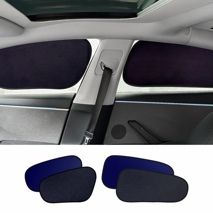 Static Cling Mesh Insulated Side Window Sunshade For Tesla Model 3/Y Model 3 Front Window + Rear Window (4 PCS)