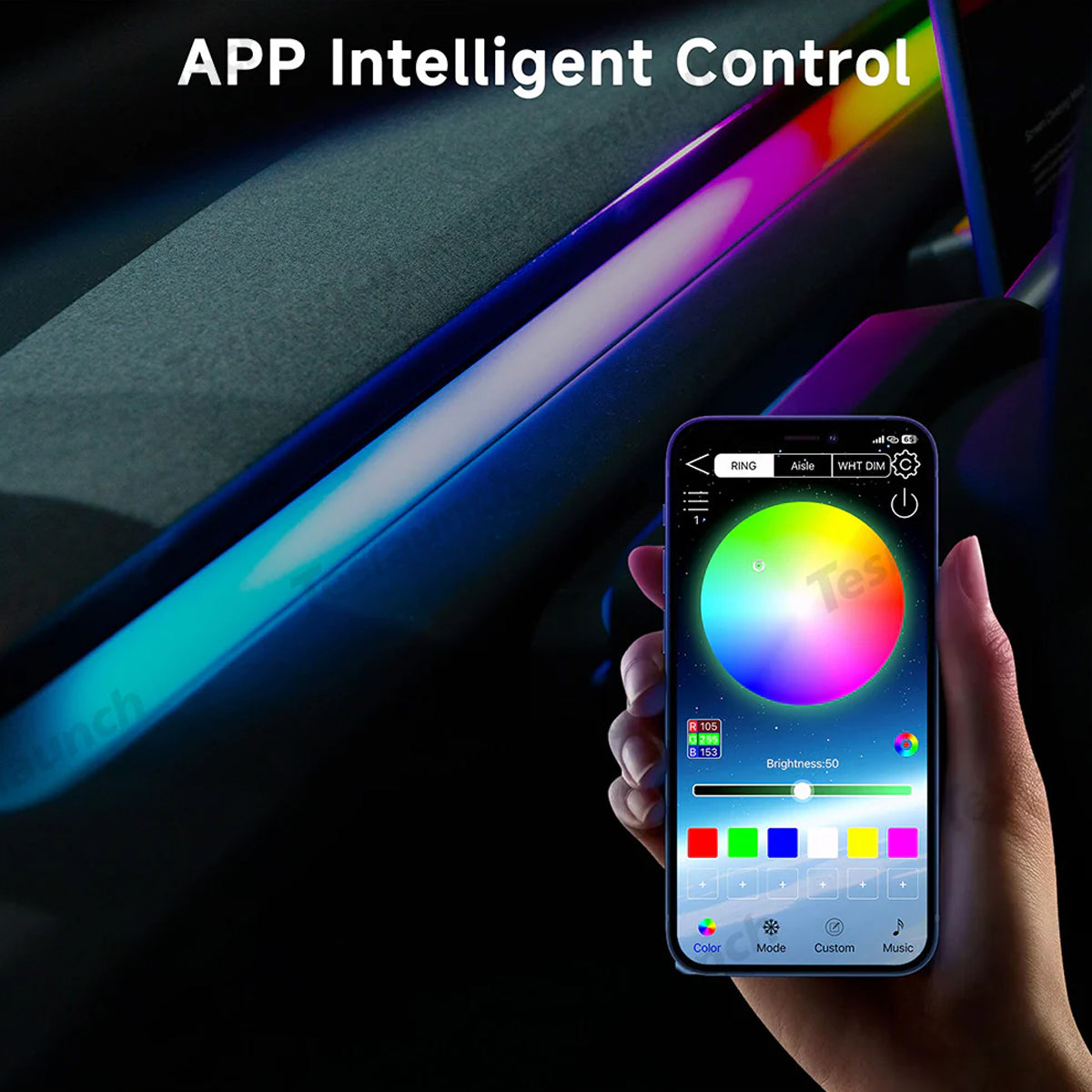 LED Dashboard Ambient Light – Color Changing Interior Upgrade for Tesla Model Y Juniper 2025+