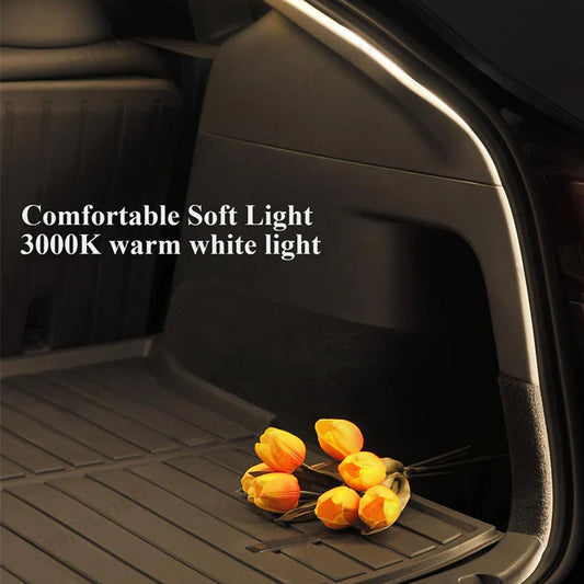 Front & Rear Trunk Ambient Lighting – Soft Glow Upgrade for Tesla Model Y Juniper 2025+