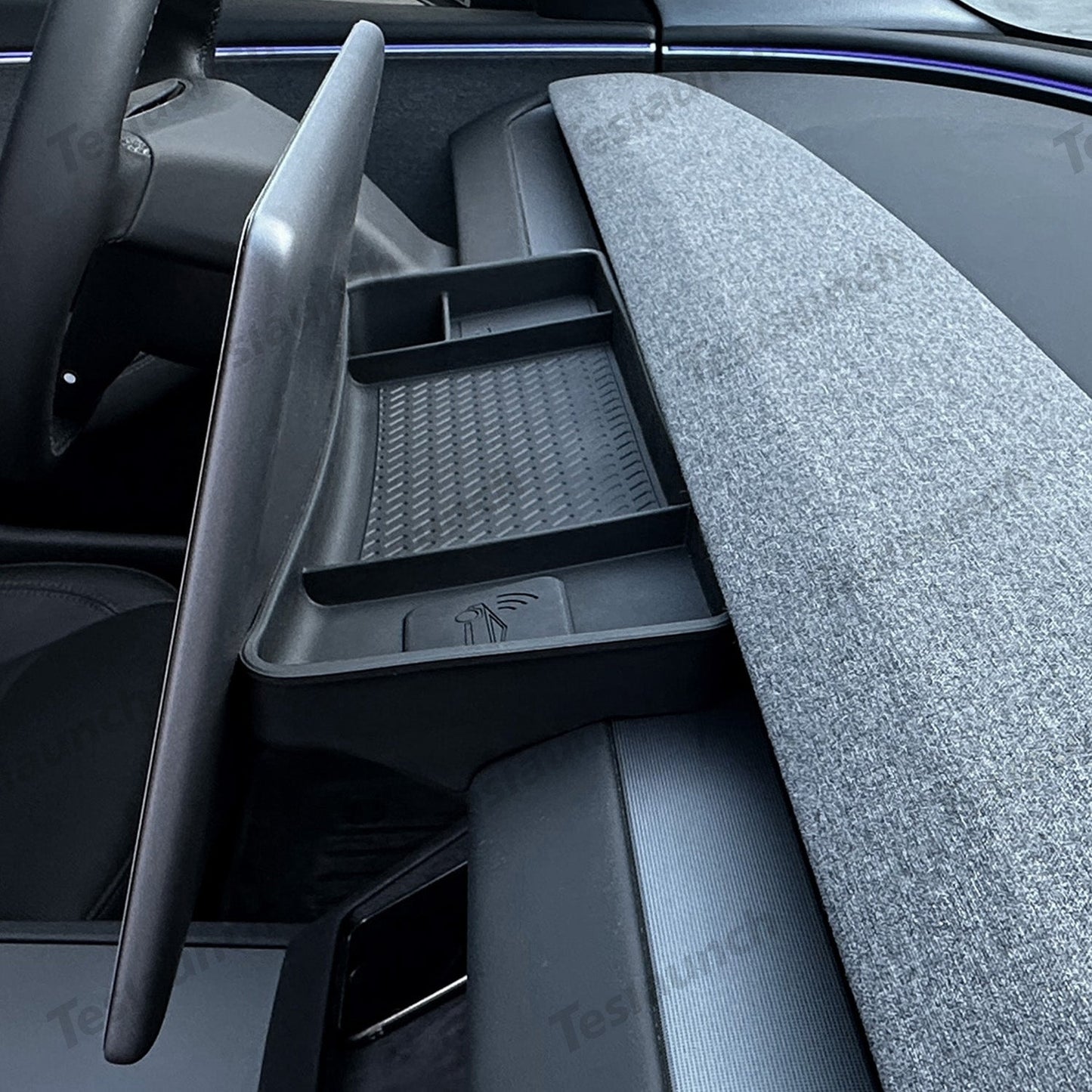 2024 Model 3 Highland ETC Bracket Tray Dashboard Screen Rear Silicone Storage Box Black