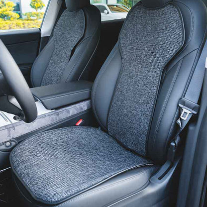 Comfortable and Breathable Cotton and Linen Cushion for Tesla Model 3 and Model Y Grey