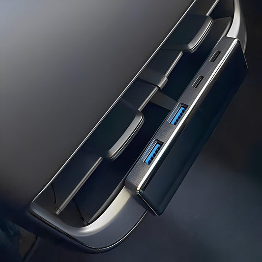 Model 3 / Y Rear Seat USB Hub for Tesla, Center Console Armrest Box HUB, PD Fast Charge For Daul Type-C Port (2021-2023)