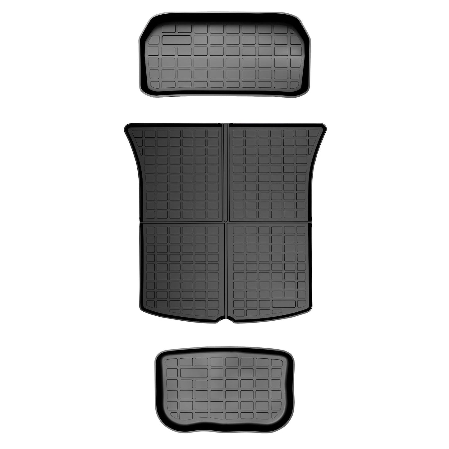 Model Y All-Weather Floor Mats Full Set Trunk Mat Cargo Mat Frunk Cargo Liner for Tesla(2020-2024) Model Y (2020-2024) 5 Seats Frunk & Trunk Mat (3 PCS)