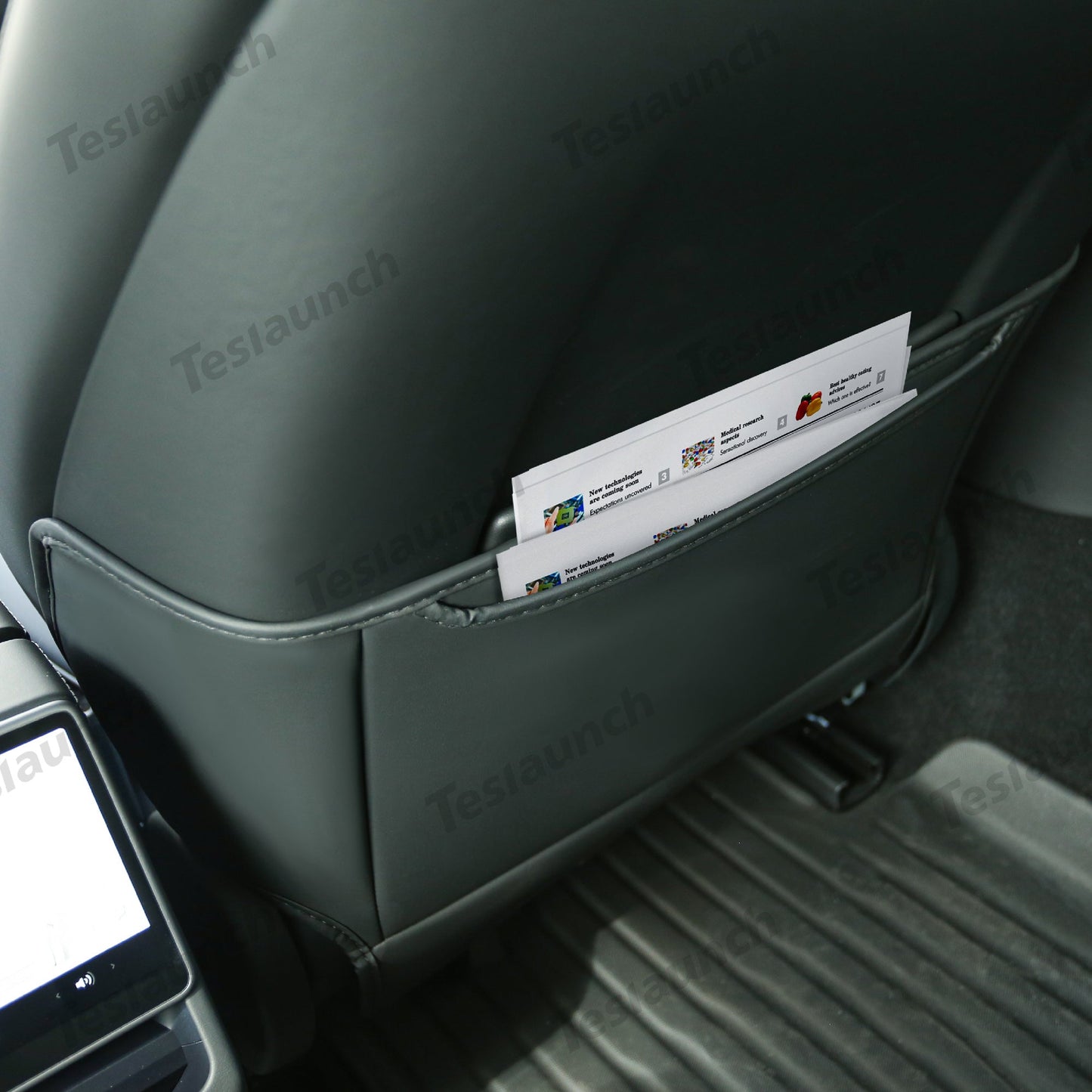 Seat Back Anti Kick Protectors Cover Mats Semi-Surrounded Seatback Pad for Tesla 2024 Model 3 Highland