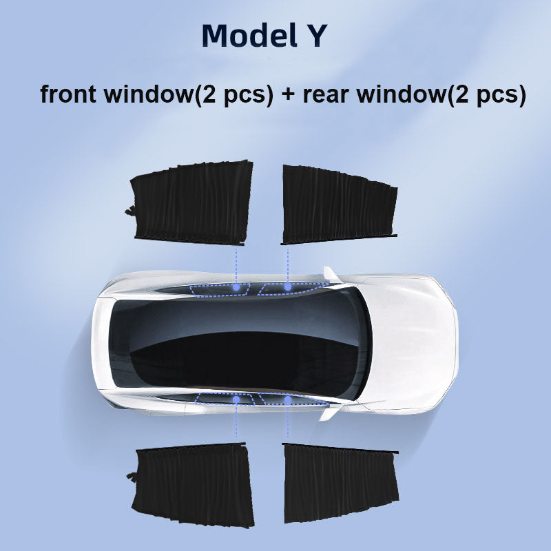 Side Window Track Slide Privacy Curtain Sunshade for Tesla Model 3/Y