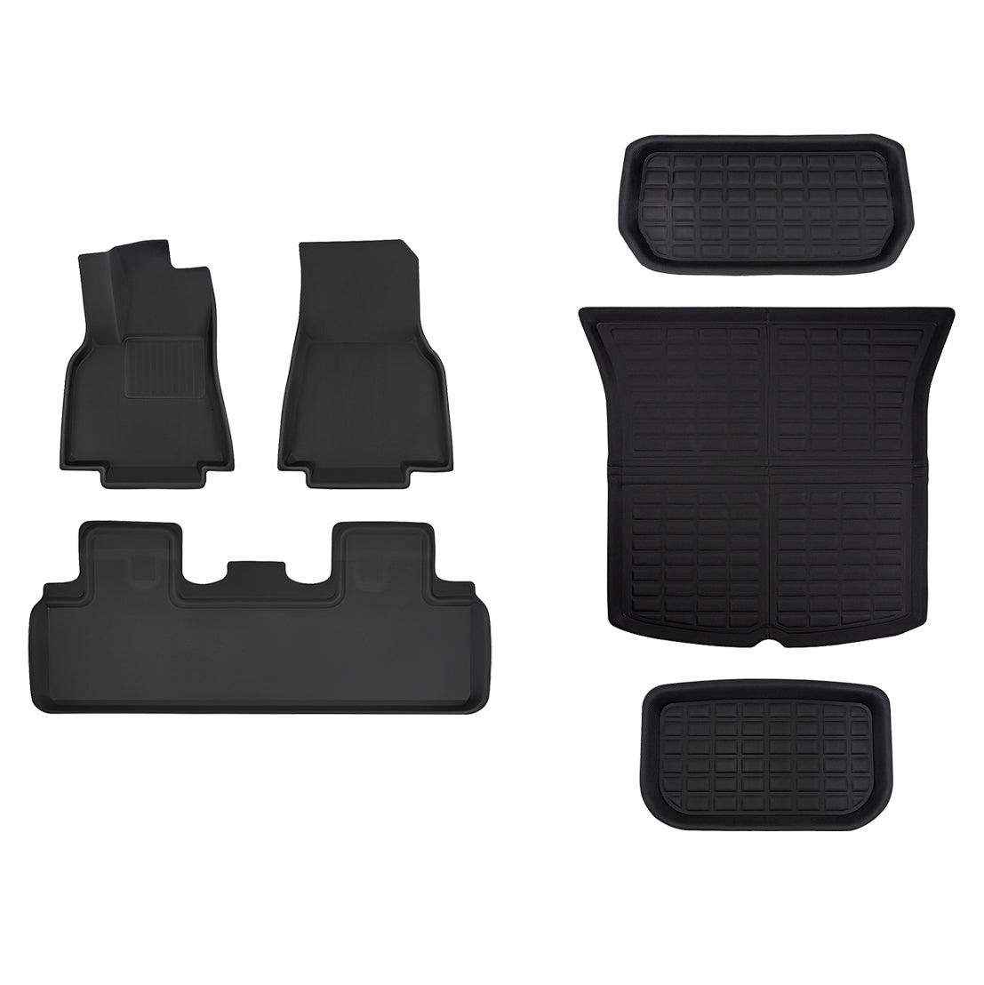 Custom-Fit Floor Mats And Liners 3D Lamination Cutting All-Weather For Tesla Model Y (2020-2024) 5 Seats Full Set (6 or 7 PCS)