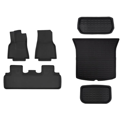 Custom-Fit Floor Mats And Liners 3D Lamination Cutting All-Weather For Tesla Model Y (2020-2024) 5 Seats Full Set (6 or 7 PCS)