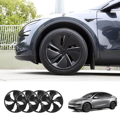 19'' Crossflow Wheel Cover Hubcaps for Tesla Model Y Juniper 2025+ – OEM Styles (Set of 4) Turbine Style Matte Black Set of 4
