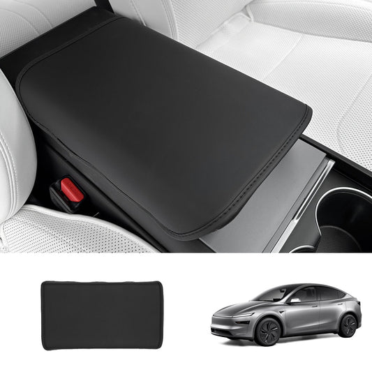 Nappa Leather Center Console Armrest Cover – Stylish Protection for Tesla Model Y Juniper 2025+