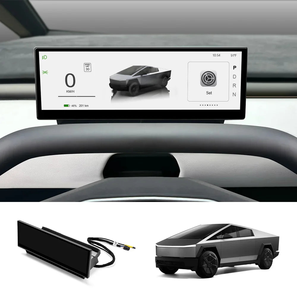 10.88" Large Instrument Cluster Head Up Display for Tesla Model 3/Y/Cybertruck Cybertruck Left-Hand Drive Without Camera