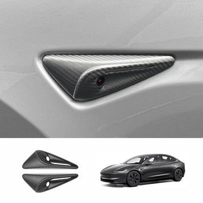 [Real Carbon Fiber] Turn Signal Camera Overlay Covers For Tesla Model 3 Highland (2 Pcs) Matte Carbon Fiber Full Cover