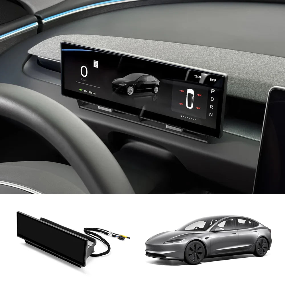 10.88" Large Instrument Cluster Head Up Display for Tesla Model 3/Y/Cybertruck Model 3 Highland (2024+)