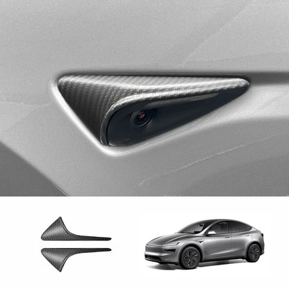 [Real Carbon Fiber] Turn Signal Camera Overlay Covers For Tesla Model Y Juniper 2025+ (2 Pcs) Matte Carbon Fiber Half Cover