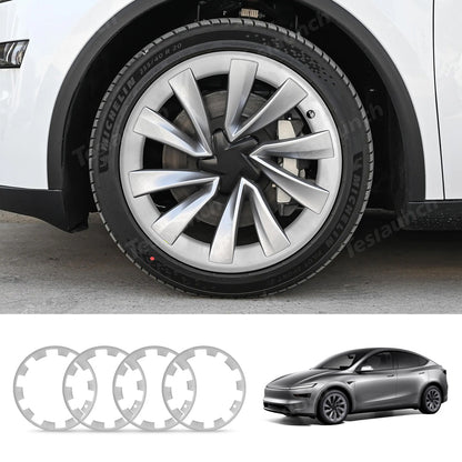 All-in-one Rim Protector for Tesla Model Y Juniper 20’’ Helix 2.0 Wheels Silver Standard Set (4 PCS)
