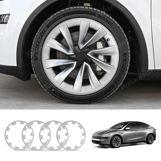 All-in-one Rim Protector for Tesla Model Y Juniper 20’’ Helix 2.0 Wheels Silver Standard Set (4 PCS)