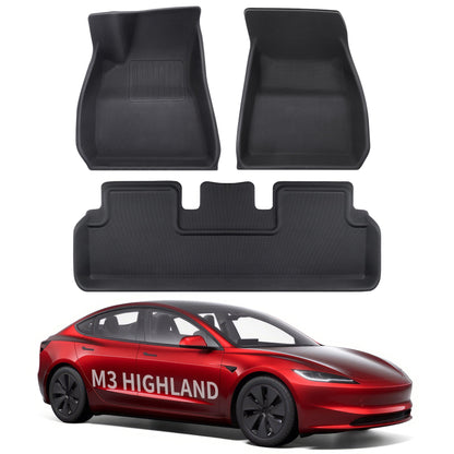 All Weather XPE Interior Floor Mats Cargo Liners Set for Tesla 2024+ Model 3 Highland Floor Mat (3 PCS) Left-Hand Drive