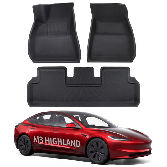 All Weather XPE Interior Floor Mats Cargo Liners Set for Tesla 2024+ Model 3 Highland Floor Mat (3 PCS) Left-Hand Drive