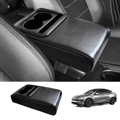 Center Console Armrest Heightening Cushion – Comfortable Support for Tesla Model 3/Y/S/X/CT Carbon Fiber Style