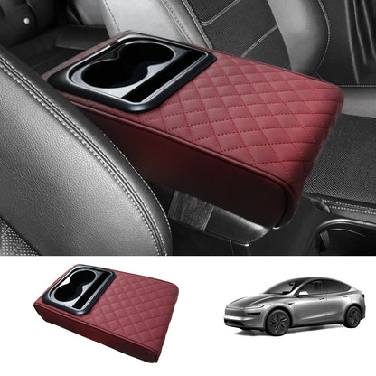 Center Console Armrest Heightening Cushion – Comfortable Support for Tesla Model 3/Y/S/X/CT Burgundy