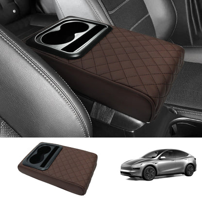Center Console Armrest Heightening Cushion – Comfortable Support for Tesla Model 3/Y/S/X/CT Coffee
