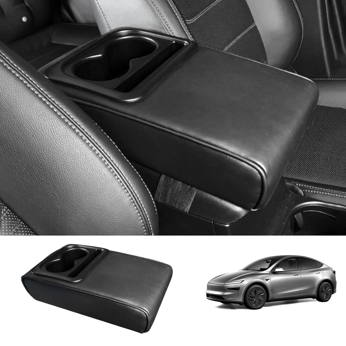 Center Console Armrest Heightening Cushion – Comfortable Support for Tesla Model 3/Y/S/X/CT Smooth Finish