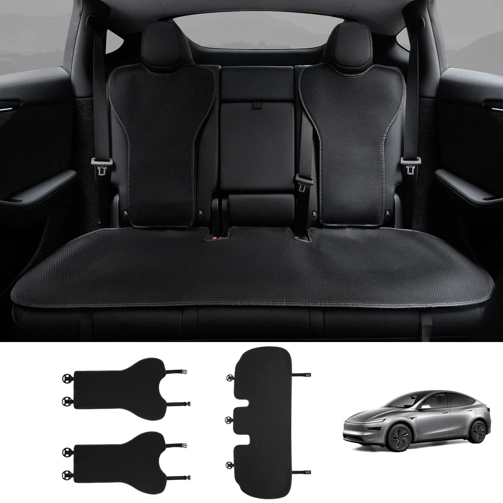 Ice Silk Breathable Air Mesh Seat Cushion for Tesla Model Y Juniper 2025+ Black Rear Seat (3 Pcs)
