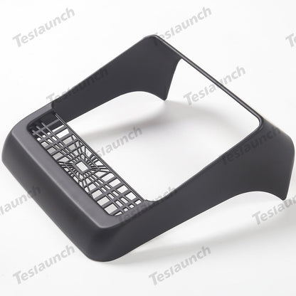 Plaid Rear Air Vent Screen Protector Frame (Carbon Fiber Pattern ABS) for Tesla Model Y Juniper 2025+ Matte Black