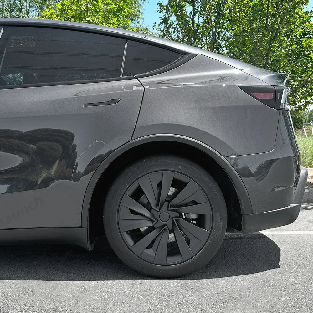 19'' Crossflow Hubcaps Wheel Covers for Tesla Model Y Juniper 2025+ – Helix 2.0 Style (Set of 4)