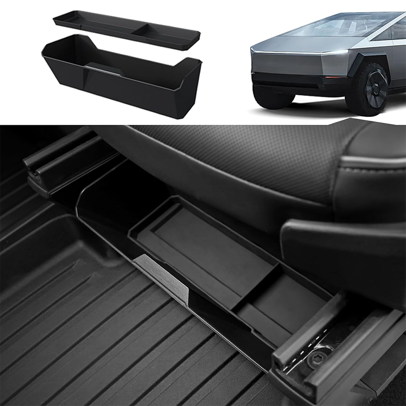 Front Under Seat Storage Box with Silicone Pad for Tesla Cybertruck 1 Pcs
