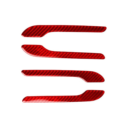 Door Handle Cover Trim For Tesla Model 3/Y (4PCS) Red Carbon Fiber