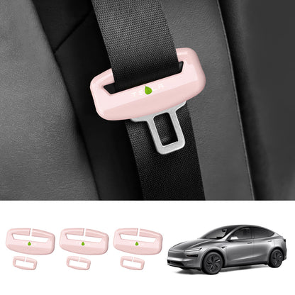 Seat Belt Buckle Cover Set for Tesla Model Y Juniper 2025+ Rear Row Set (3 Pairs) Universal Style Pink