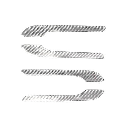 Door Handle Cover Trim For Tesla Model 3/Y (4PCS) Silver Carbon Fiber