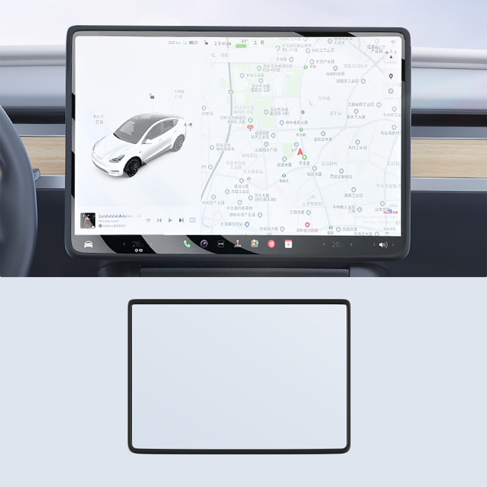 Central Screen Silicone Protector Frame for Tesla Model 3 Highland 2024+ Black