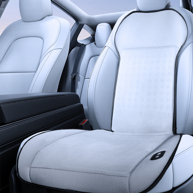 Ice Silk Cooling Ventilated Seat Cushion for Tesla Model 3/Y Driver Seat Silver White