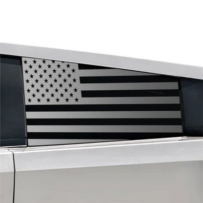 Rear Window American Flag Vinyl Stickers (2PCS) for Tesla Cybertruck Black