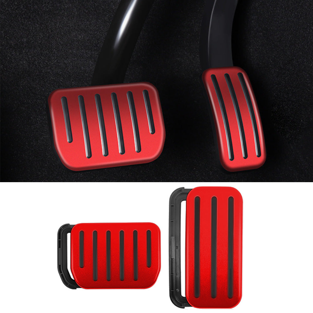 Performance Style Non-Slip Alloy Brake Pedal Cover for Tesla Model 3/Y Frosted Red