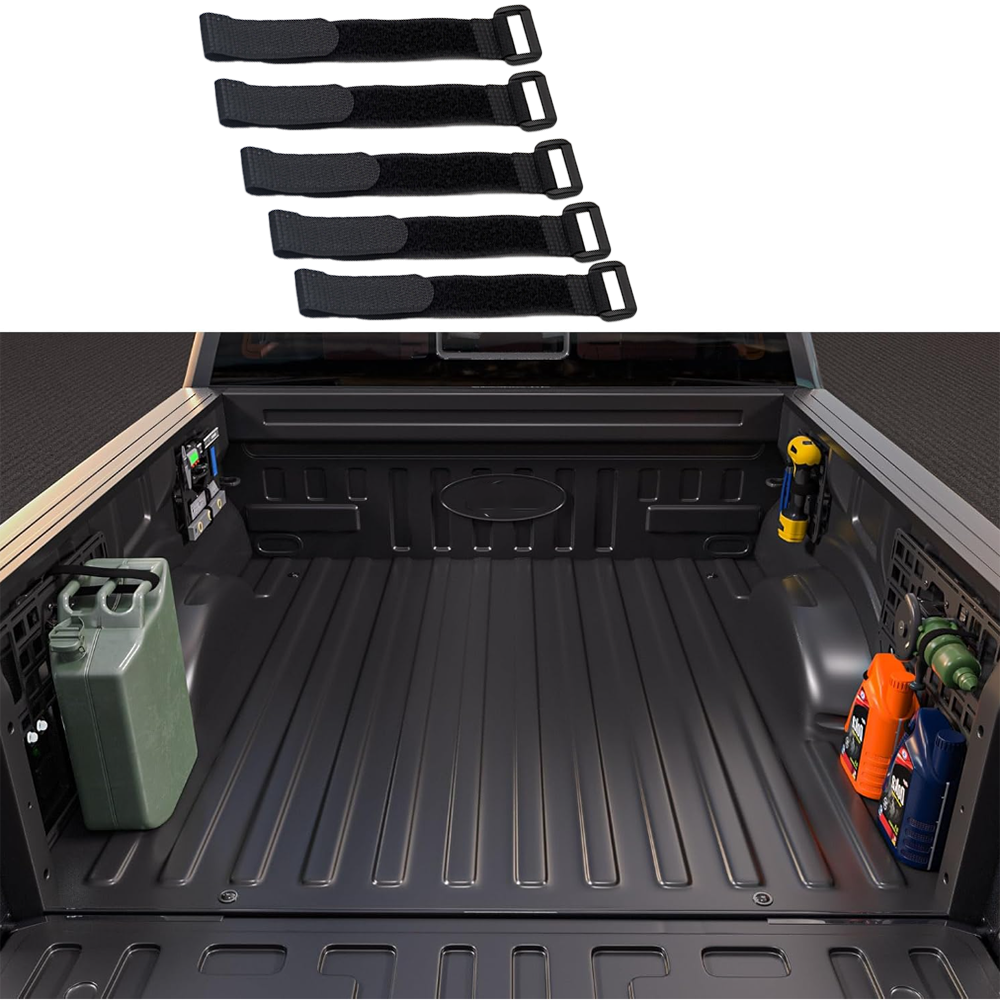 Reusable Hook and Loop Fastening Straps for Cybertruck Black 5 Pcs