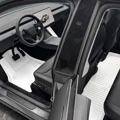 White All Weather TPE Interior Floor Mats Cargo Liners Set for Tesla Model Y Juniper 2025+