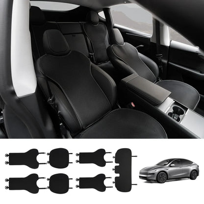 Ice Silk Breathable Air Mesh Seat Cushion for Tesla Model Y Juniper 2025+ Black Full Set (7 Pcs)