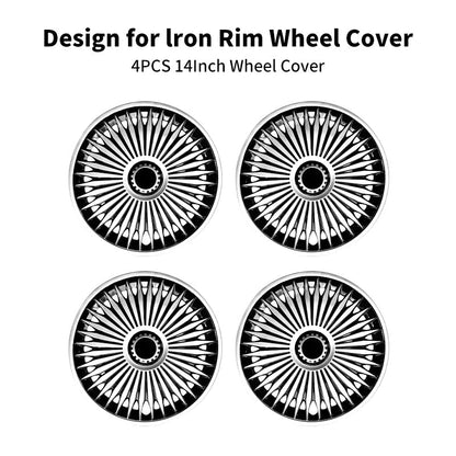 14" Blade Style Wheel Covers Hubcaps for Universal Fit R14 Tire Steel Wheels 4 PCS