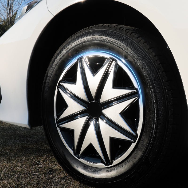 14" Star Style Wheel Covers Hubcaps for Universal Fit R14 Tire Steel Wheels 4 PCS