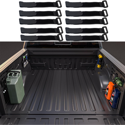 Reusable Hook and Loop Fastening Straps for Cybertruck Black 10 Pcs