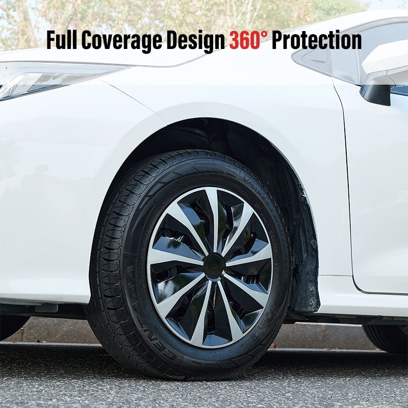 15" Knife Style Wheel Covers Hubcaps for Universal Fit R15 Tire Steel Wheels 4 PCS