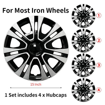 15" Petal Style Wheel Covers Hubcaps for Universal Fit R15 Tire Steel Wheels 4 PCS