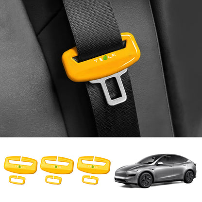 Seat Belt Buckle Cover Set for Tesla Model Y Juniper 2025+ Rear Row Set (3 Pairs) Universal Style Yellow